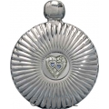 5oz 'Double Hearts' Round Chrome Flare Flask