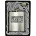 8oz Celtic 'Father' Heavy Gauge Premium Satin Flask & Funnel Gift Set